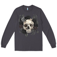 Smoke Floral skull Long Sleeve Tee - RanaPortraitStore