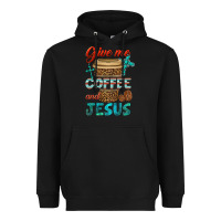 Black give me coffee and jesus Heavyweight Hoodie - BundleAndBundleShop