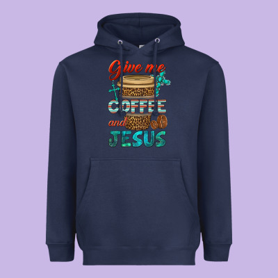 Give Me Coffee And Jesus Heavyweight Hoodie Designed By Bundleandbundleshop