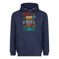 Navy give me coffee and jesus Heavyweight Hoodie - BundleAndBundleShop