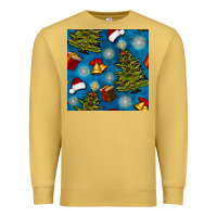 Antique Gold christmas trees and bells seamless pattern Premium Sweatshirt - BundleAndBundleShop