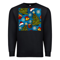 Black christmas trees and bells seamless pattern Premium Sweatshirt - BundleAndBundleShop