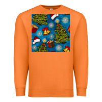 Carrot christmas trees and bells seamless pattern Premium Sweatshirt - BundleAndBundleShop
