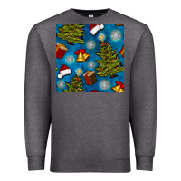 Charcoal Heather christmas trees and bells seamless pattern Premium Sweatshirt - BundleAndBundleShop