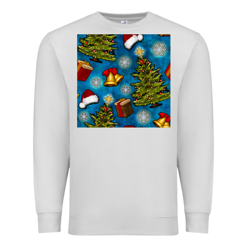 Christmas Trees And Bells Seamless Pattern Premium Sweatshirt by BundleAndBundleShop | Teevron