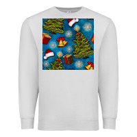 Dove Grey christmas trees and bells seamless pattern Premium Sweatshirt - BundleAndBundleShop