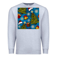 Heather Grey christmas trees and bells seamless pattern Premium Sweatshirt - BundleAndBundleShop