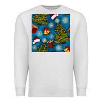 Oatmeal Heather christmas trees and bells seamless pattern Premium Sweatshirt - BundleAndBundleShop