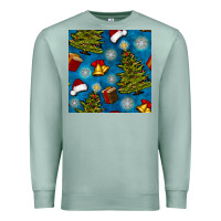 Seafoam christmas trees and bells seamless pattern Premium Sweatshirt - BundleAndBundleShop