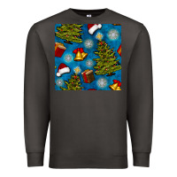 Smoke christmas trees and bells seamless pattern Premium Sweatshirt - BundleAndBundleShop