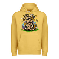 Antique Gold western floral bunny Premium Hoodie - MaliasSmallBusiness