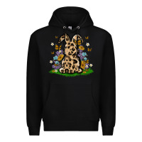 Black western floral bunny Premium Hoodie - MaliasSmallBusiness