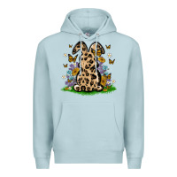 Blue Mist western floral bunny Premium Hoodie - MaliasSmallBusiness