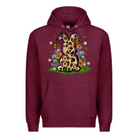 Burgundy western floral bunny Premium Hoodie - MaliasSmallBusiness