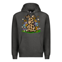 Charcoal Heather western floral bunny Premium Hoodie - MaliasSmallBusiness