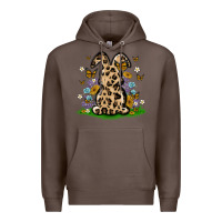 Coffee western floral bunny Premium Hoodie - MaliasSmallBusiness