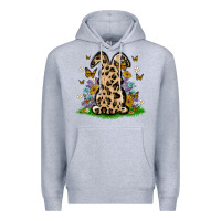 Heather Grey western floral bunny Premium Hoodie - MaliasSmallBusiness