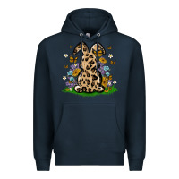 Navy western floral bunny Premium Hoodie - MaliasSmallBusiness