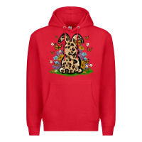 Red western floral bunny Premium Hoodie - MaliasSmallBusiness