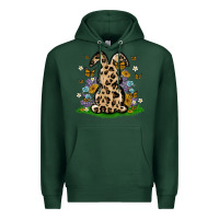 Sports Green western floral bunny Premium Hoodie - MaliasSmallBusiness