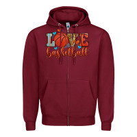 Burgundy love basketball Zipper Hoodie - Zillion Design Studio