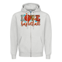 Dove Grey love basketball Zipper Hoodie - Zillion Design Studio