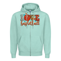Seafoam love basketball Zipper Hoodie - Zillion Design Studio