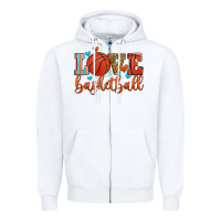 White love basketball Zipper Hoodie - Zillion Design Studio