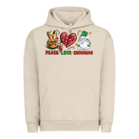 Pigment French Oak peace love snowman Urban Hoodie - NancyCooperArtShop