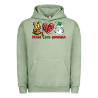Pigment Oil Green peace love snowman Urban Hoodie - NancyCooperArtShop