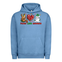 Pigment Pebble Blue peace love snowman Urban Hoodie - NancyCooperArtShop
