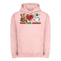 Pigment Salmon peace love snowman Urban Hoodie - NancyCooperArtShop