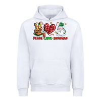 White peace love snowman Urban Hoodie - NancyCooperArtShop