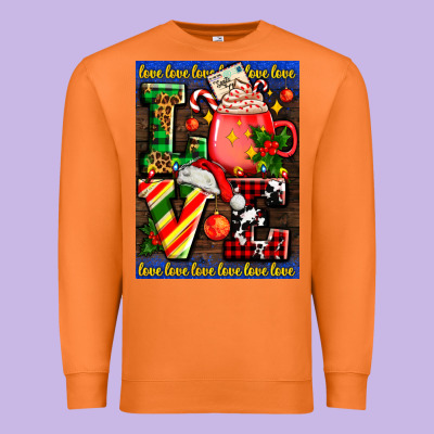 Love Coffee Cup Christmas Premium Sweatshirt Designed By Adodesignshop