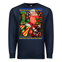 Navy love coffee cup Christmas Premium Sweatshirt - AdoDesignShop