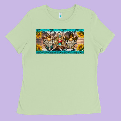 Western Gnome License Plate Ladies Tee Designed By Barkaloodesign