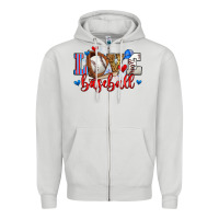 Dove Grey love baseball Zipper Hoodie - Zillion Design Studio