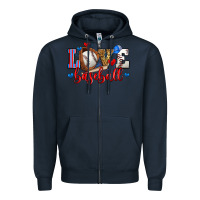Navy love baseball Zipper Hoodie - Zillion Design Studio