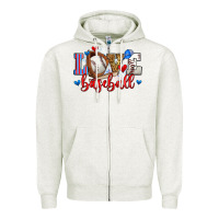 Oatmeal Heather love baseball Zipper Hoodie - Zillion Design Studio