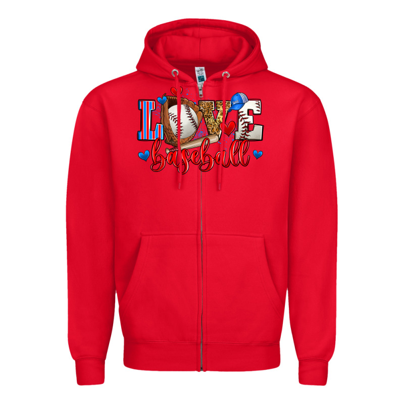 Love Baseball Zipper Hoodie by Zillion Design Studio | Teevron