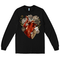 Black Flower anatomical heart Long Sleeve Tee - RanaPortraitStore