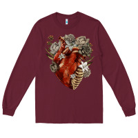 Burgundy Flower anatomical heart Long Sleeve Tee - RanaPortraitStore