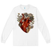 White Flower anatomical heart Long Sleeve Tee - RanaPortraitStore