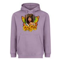 Lavender butterfly afro woman juneteenth Heavyweight Hoodie - AdoDesignShop