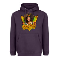 Plum butterfly afro woman juneteenth Heavyweight Hoodie - AdoDesignShop