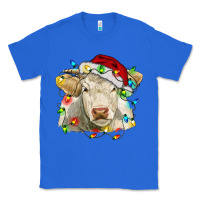 True Royal charolais cattle cow with christmas lights and hat Classic Tee - RanaPortraitStore
