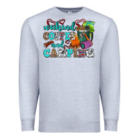 Heather Grey weekend coffee and camping Premium Sweatshirt - AdoDesignShop