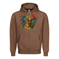 Chestnut rooster with sunflowers Zipper Hoodie - RanaPortraitStore