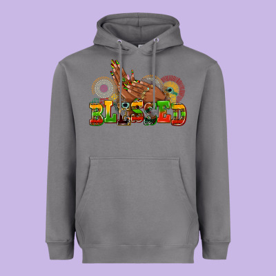 Blessed Afro Woman Hands Heavyweight Hoodie Designed By Adodesignshop