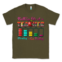 Army Green battery life of a teacher Classic Tee - BundleAndBundleShop